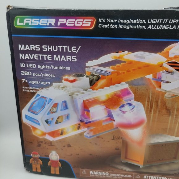 Building Kits for Kids Laser Pegs Mars Shuttle Light Up Sound 280 Pc Ages 7+ - Picture 3 of 7